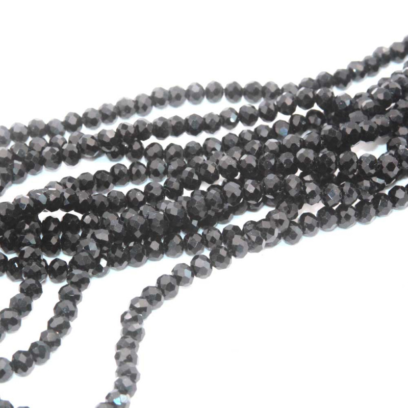 Cristalli rondella neri 4 mm filo 40 cm (ner-09aa) - pietreeminuterie.com