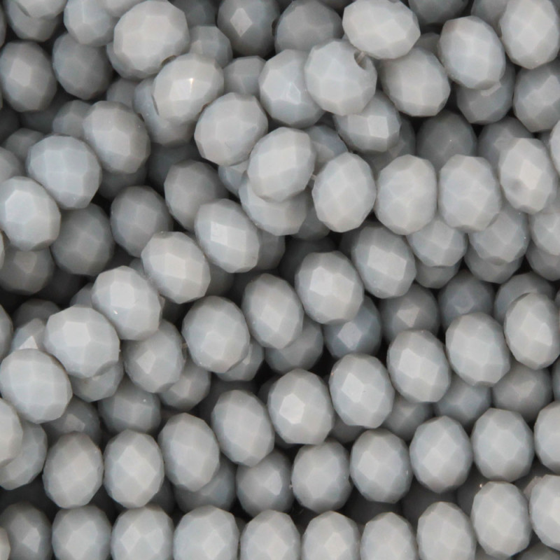 Cristalli rondella 6 mm grigio pastello filo 40 cm (grey-bo9) - pietreeminuterie.com