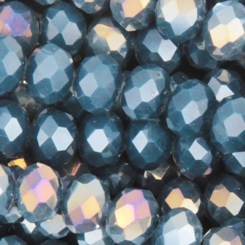 Cristalli rondella 6 mm verde bottiglia A/B  filo 40 cm (bott-bo9) - pietreeminuterie.com