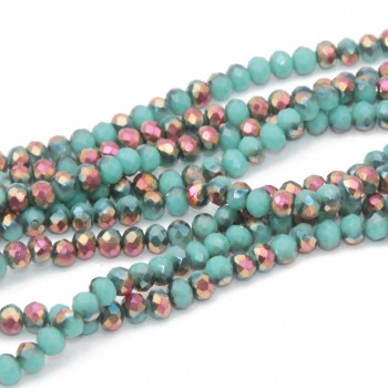 Cristalli rondella 4 mm bi color tiffany e multicolor filo 40 cm