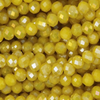 Cristalli rondella 4x3 mm gialli A/B filo 40 cm Cristalli rondella 4x3 mm gialli A/B filo 40 cm