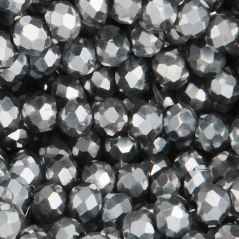Cristalli rondella 4x3 mm silver filo 40 cm (4x3-silv) - pietreeminuterie.com