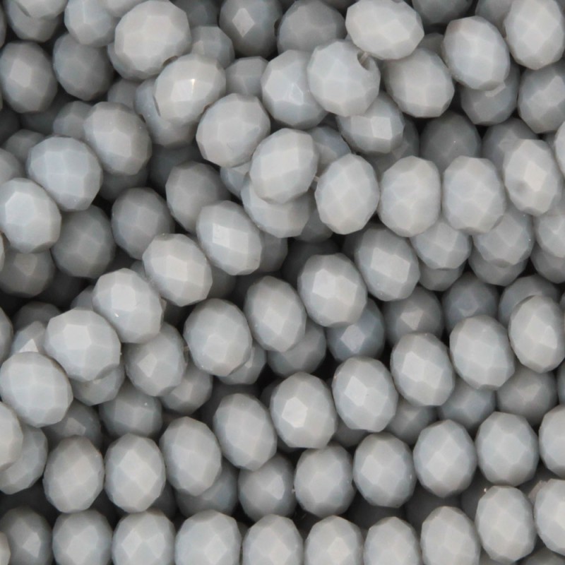 Cristalli rondella 6 mm grigio pastello filo 40 cm (grey-bo9) - pietreeminuterie.com