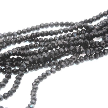 Cristalli rondella neri 4 mm filo 40 cm