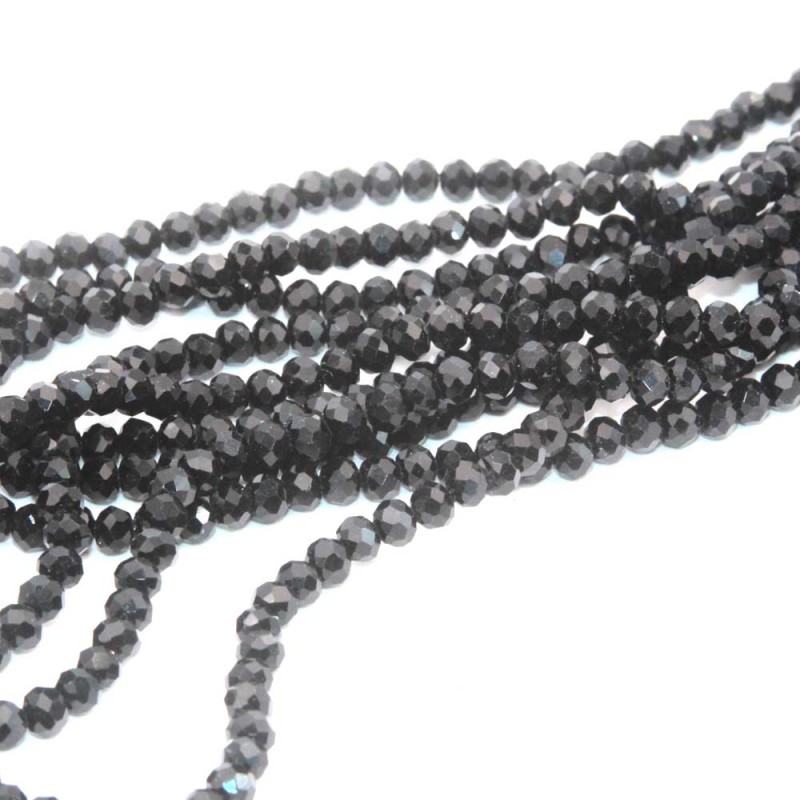 Cristalli rondella neri 4 mm filo 40 cm - ner-09aa - pietreeminuterie.com Cristalli rondella neri 4 mm filo 40 cm (ner-09aa) - pietreeminuterie.com