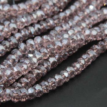 Cristalli rondella piatta rosa pallido 6x4 mm a/b Quality A++ filo 40 cm