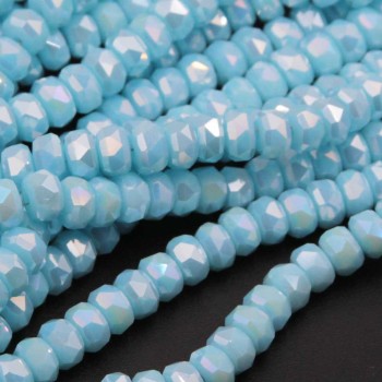 Cristalli rondella piatta azzurri 6x4 mm a/b Quality A++ filo 40 cm