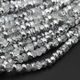 Cristalli rondella piatta argentati 6x4 mm a/b Quality A++ filo 40 cm