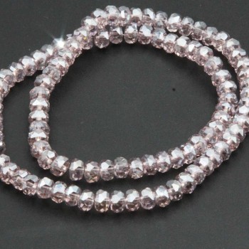 Cristalli rondella rosa cenere 6x4 mm a/b Quality A++ filo 40 cm