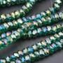 Cristalli rondella piatta verdi 6x4 mm a/b Quality A++ filo 40 cm
