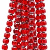 Cristalli silver edge sfac. 8 mm rossi trasparenti filo 39 pz