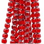 Cristalli silver edge sfac. 8 mm rossi trasparenti filo 39 pz