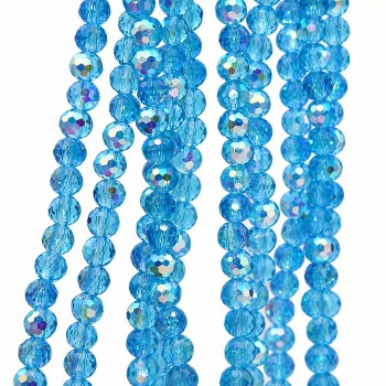 Cristalli tondi azzurri 4 mm a/b A++ sfac. filo 40 cm Cristalli tondi azzurri 4 mm a/b A++ sfac. filo 40 cm