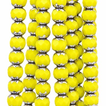 Cristalli silver edge sfac. 8 mm gialli filo 39 pz