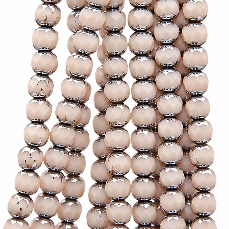 Cristalli silver edge sfac. 8 mm avorio filo 39 pz Cristalli silver edge sfac. 8 mm avorio filo 39 pz