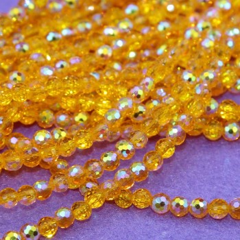 Cristalli tondi arancio 4 mm a/b A++ sfac. filo 40 cm Cristalli tondi arancio 4 mm a/b A++ sfac. filo 40 cm