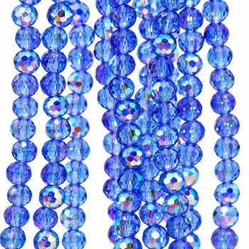 Cristalli tondi azzurri 4 mm a/b A++ sfac. filo 40 cm Cristalli tondi azzurri 4 mm a/b A++ sfac. filo 40 cm