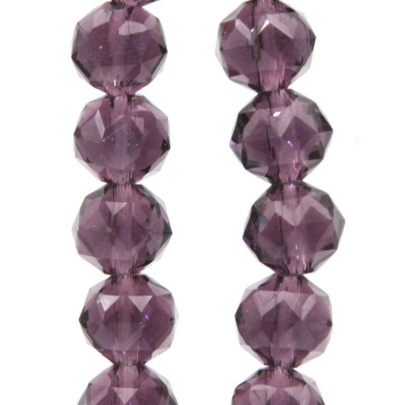 Cristalli tondi diamound cut 8 mm ametista filo 50 cm (amet-cut1) - pietreeminuterie.com