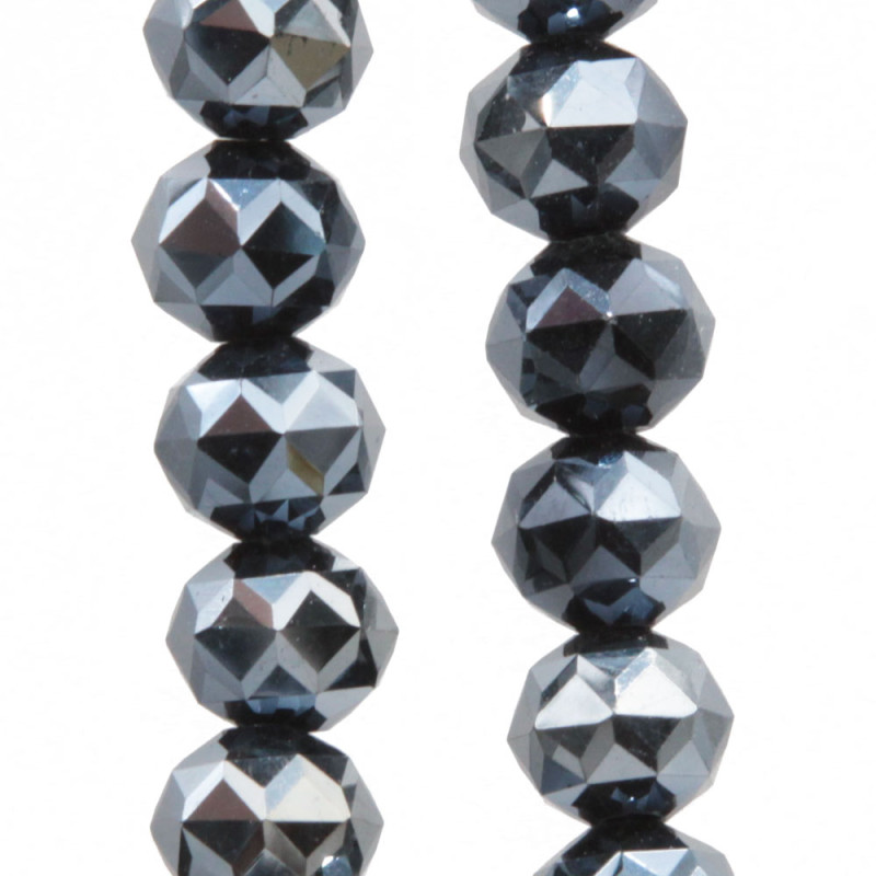 Cristalli tondi diamound cut 8 mm ematite filo 50 cm (ema-cut1) - pietreeminuterie.com