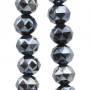 Cristalli tondi diamound cut 8 mm ematite filo 50 cm