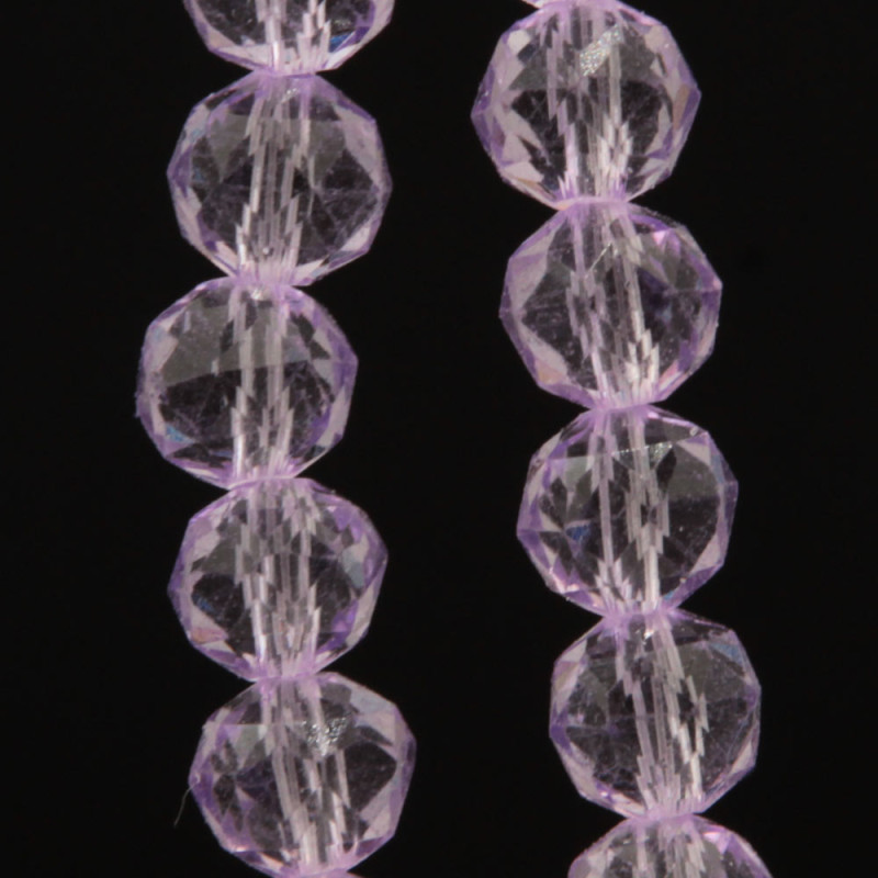 Cristalli tondi diamound cut 8 mm light violet filo 50 cm (viol-cut1) - pietreeminuterie.com
