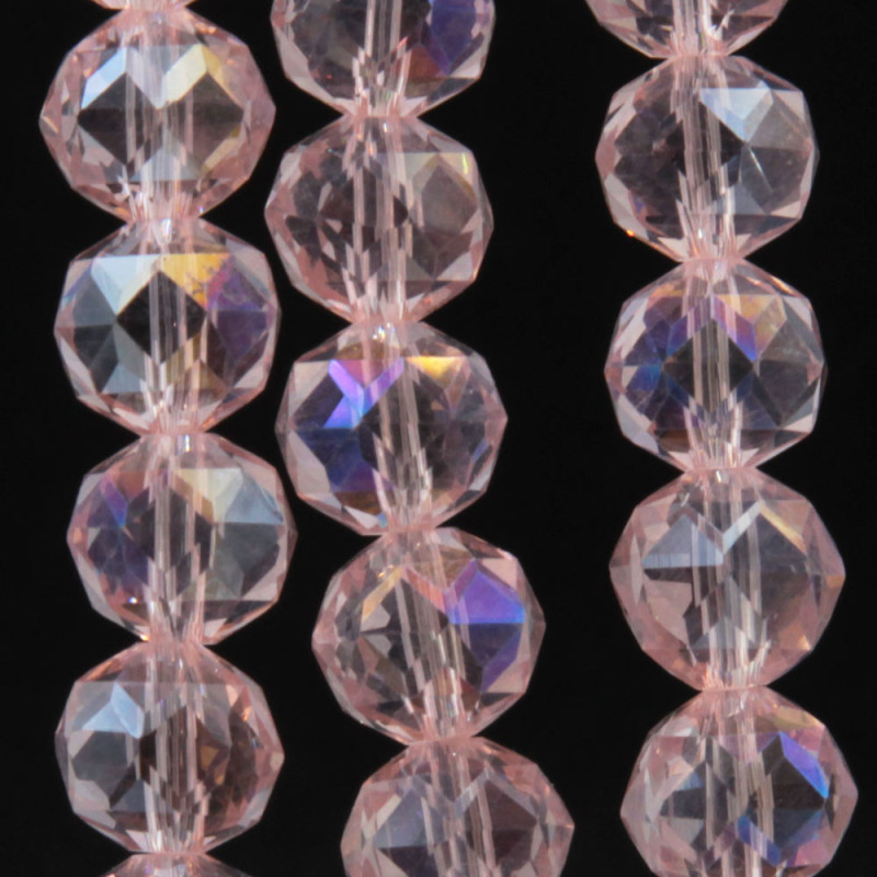 Cristalli tondi diamound cut 8 mm pink A/B filo 50 cm (pink-cut55) - pietreeminuterie.com