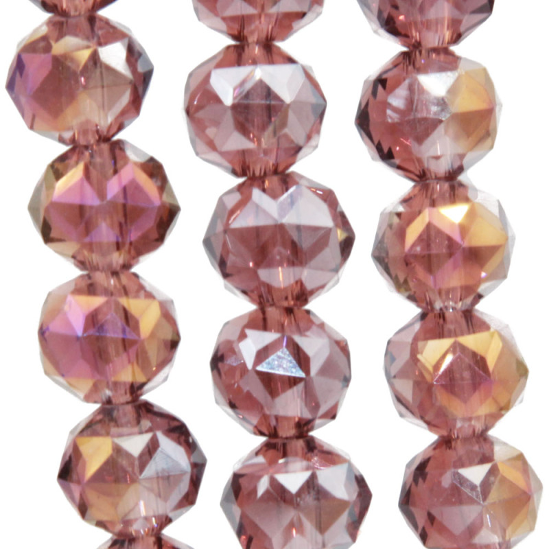 Cristalli tondi diamound cut 8 mm purple A/B filo 50 cm (purple-cut1) - pietreeminuterie.com