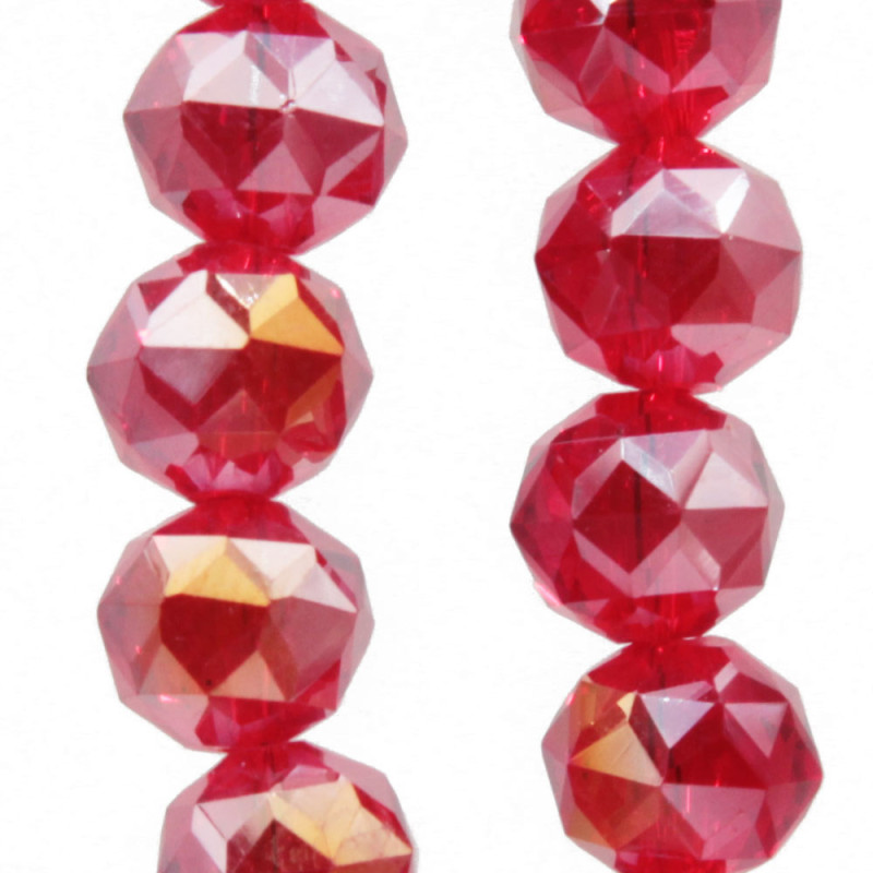 Cristalli tondi diamound cut 8 mm red persian A/B filo 50 cm (pers-cut1) - pietreeminuterie.com