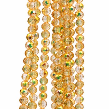 Cristalli tondi gialli 4 mm a/b A++ sfac. filo 40 cm Cristalli tondi gialli 4 mm a/b A++ sfac. filo 40 cm