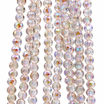 Cristalli tondi grigi 4 mm a/b A++ sfac. filo 40 cm Cristalli tondi grigi 4 mm a/b A++ sfac. filo 40 cm