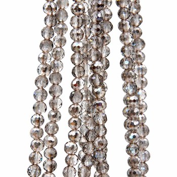 Cristalli tondi grigi 4 mm A++ sfac. filo 40 cm Cristalli tondi grigi 4 mm A++ sfac. filo 40 cm