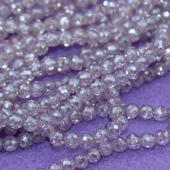 Cristalli tondi grigio cenere 4 mm sfac. filo 40 cm Cristalli tondi grigio cenere 4 mm sfac. filo 40 cm