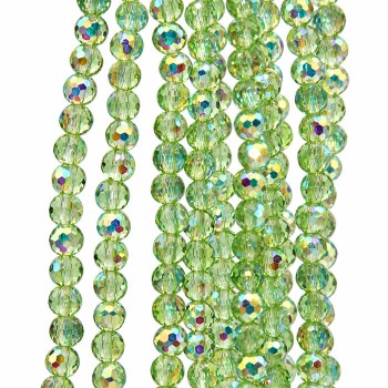 Cristalli tondi verdi 4 mm a/b A++ sfac. filo 40 cm Cristalli tondi verdi 4 mm a/b A++ sfac. filo 40 cm