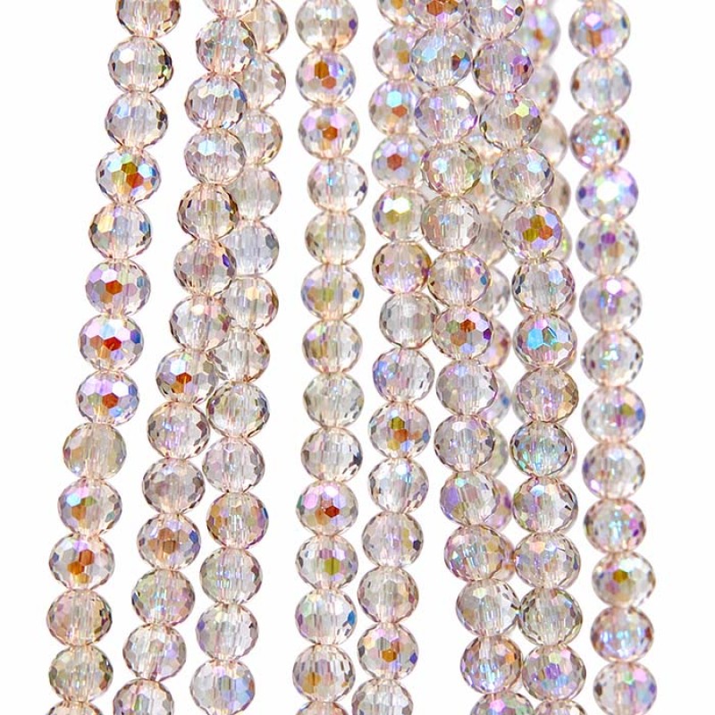 Cristalli tondi grigi 4 mm a/b A++ sfac. filo 40 cm