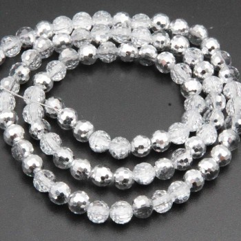 Cristalli tondi sfac. argento a/b 6 mm A++ Quality filo 55 cm circa Cristalli tondi sfac. argento a/b 6 mm A++ Quality filo 55 cm circa
