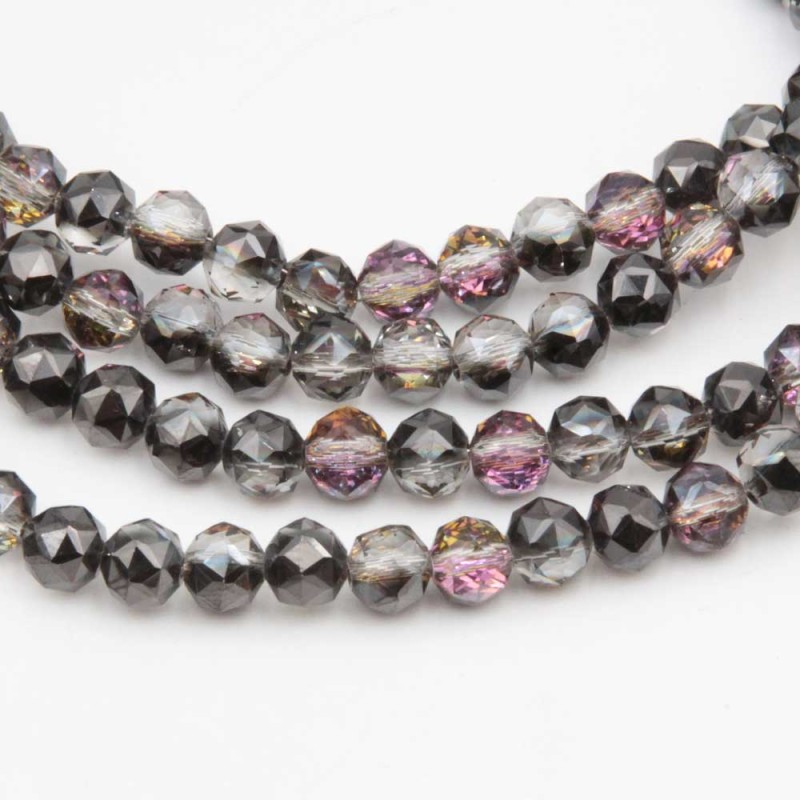 Cristalli Tondi Diamond Cut 6 mm Dark Grey Viola/Rosa – Filo 40 cm Cristalli Tondi Diamond Cut 6 mm Dark Grey Viola/Rosa – Filo 40 cm