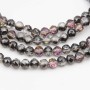 Cristalli Tondi Diamond Cut 6 mm Dark Grey Viola/Rosa – Filo 40 cm