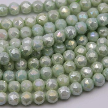 Cristalli diamond cut menta 6 mm filo 40 cm Cristalli diamond cut menta 6 mm filo 40 cm