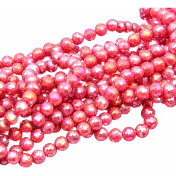 Cristalli tondi Bordeaux antico a/b 6 mm sfac. grado A++ filo 40 cm