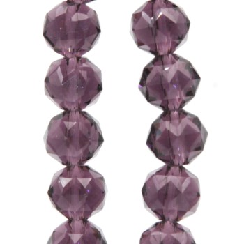 Cristalli tondi diamound cut 8 mm ametista filo 50 cm Cristalli tondi diamound cut 8 mm ametista filo 50 cm