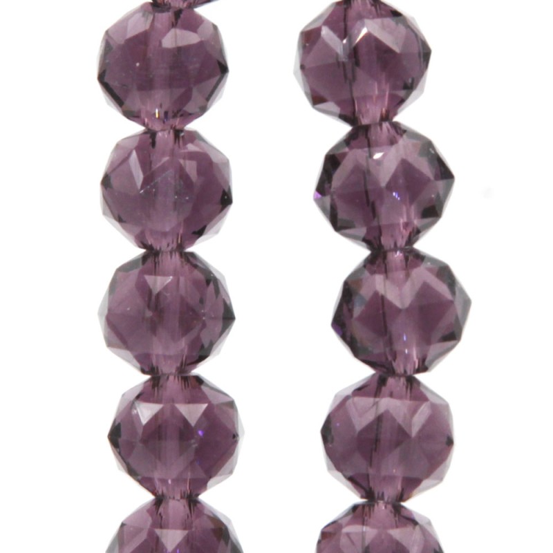 Cristalli tondi diamound cut 8 mm ametista filo 50 cm (amet-cut1) - pietreeminuterie.com