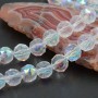 Cristalli tondi diamound cut 8 mm bianchi boreale A/B filo 50 cm