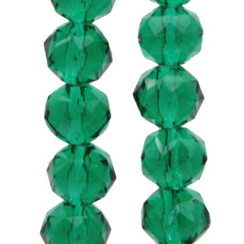 Cristalli tondi diamound cut 8 mm green filo 50 cm Cristalli tondi diamound cut 8 mm green filo 50 cm