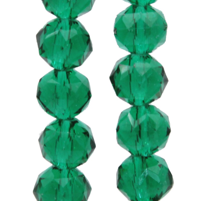 Cristalli tondi diamound cut 8 mm green filo 50 cm (green-cut1) - pietreeminuterie.com