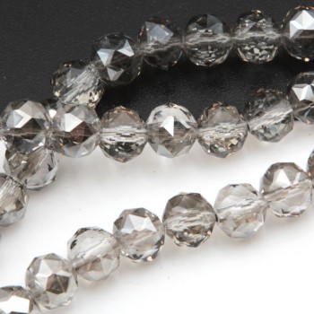 Cristalli tondi diamound cut 8 mm grey filo 50 cm