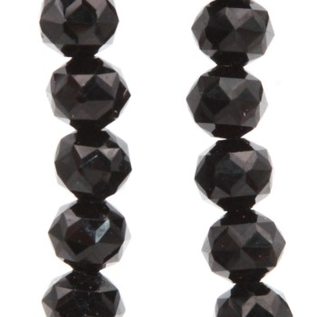 Cristalli tondi diamound cut 8 mm neri filo 50 cm Cristalli tondi diamound cut 8 mm neri filo 50 cm