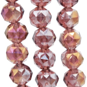 Cristalli tondi diamound cut 8 mm purple A/B filo 50 cm Cristalli tondi diamound cut 8 mm purple A/B filo 50 cm