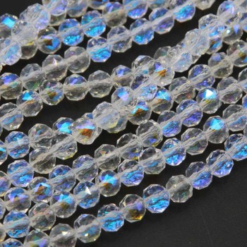 Cristalli tondi trasparenti a/b boreale 6 mm filo 55 cm
