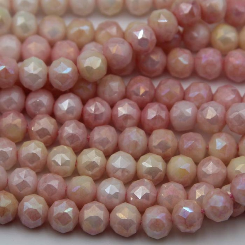 Cristalli diamond cut rosa multicolor 6 mm filo 40 cm