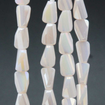 Cristalli rettangolo twister avorio A/B 6.5x4 mm filo 55 cm